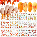 Thanksgiving Nail Stickers - Maple Leaves & Pumpkin Water Decals for Manicure