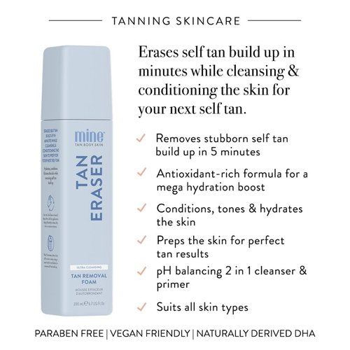 Minetan Self Tan Eraser Foam - 5 Minute Application for Smooth Skin Finish | Ultra Hydrating, 6.7 Fl Oz
