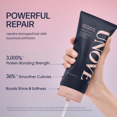UNOVE Deep Damage Repair Hair Mask - Protein Treatment for Damaged Hair | Deep Conditioning & Keratin | Warm Petal, 10.82 fl oz