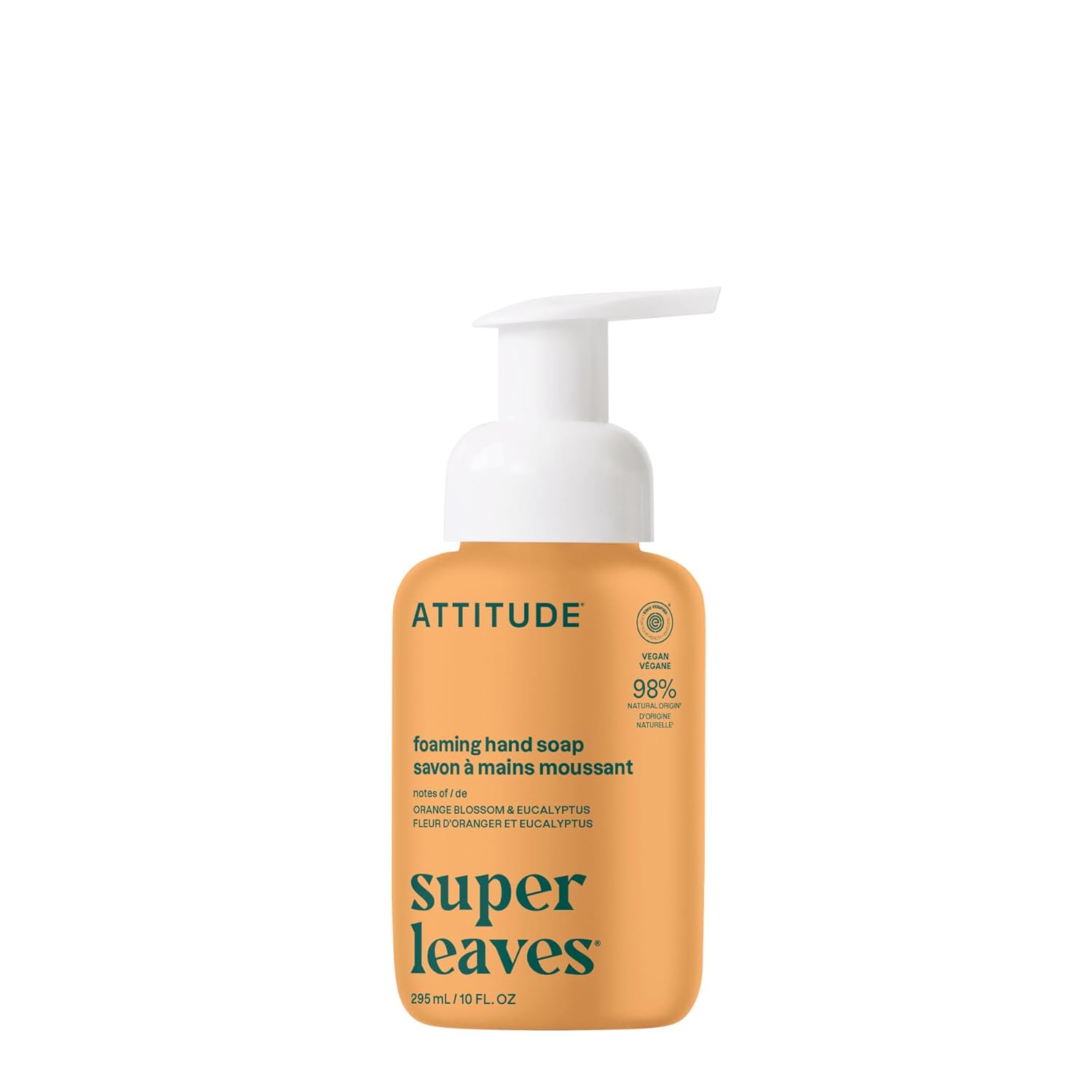 ATTITUDE Foaming Hand Soap - EWG Verified, Vegan & Cruelty-Free | Orange Blossom & Eucalyptus, 10 Fl Oz