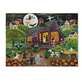 19 x 14 Inch Folk Art Canvas Wall Art - Cottage Americana Scene