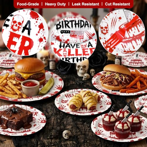 Horror Halloween Disposable Tableware Set - 96 Pieces for Spooky Parties