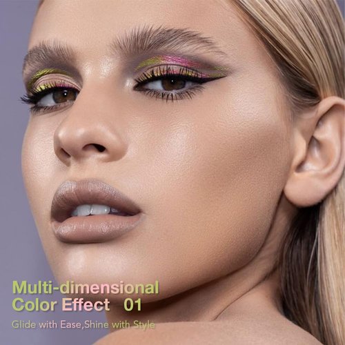 Kaely Chameleon Liquid Eyeliner - High-Pigmented Glitter Metallic Chrome | Waterproof & Smudge-Proof, 01 Flare