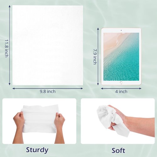 PureSoftness Disposable Face Towel, Clean Towel, Extra Large 12" x 10", Soft Dry Wipe Face Wash, Makeup Remover, Biodegradable Towelette for Sensitive Skin 80 Count (1 Pack)