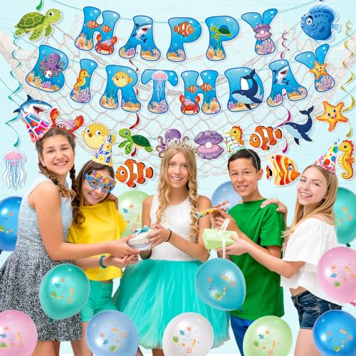 Ocean Birthday Party Decorations Kit for Boys and Girls - Undersea Theme