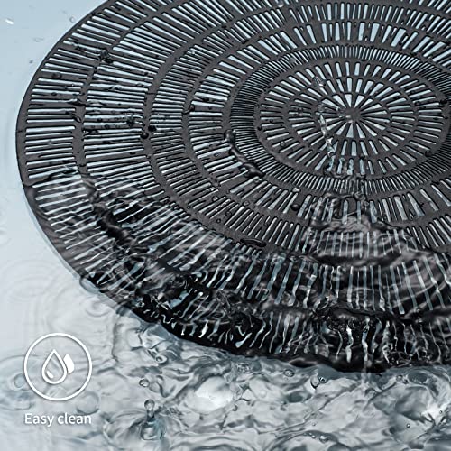Vinyl Placemats Set of 6 - 15 Inch Metallic Heat-Resistant Table Mats for Dining