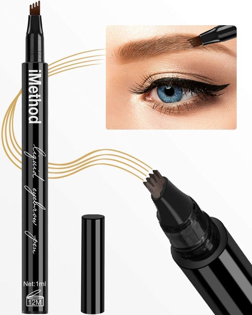 iMethod Eyebrow Pen - Effortless Light Brown Micro-Fork Tip Eyebrow Pencil for Natural Brows