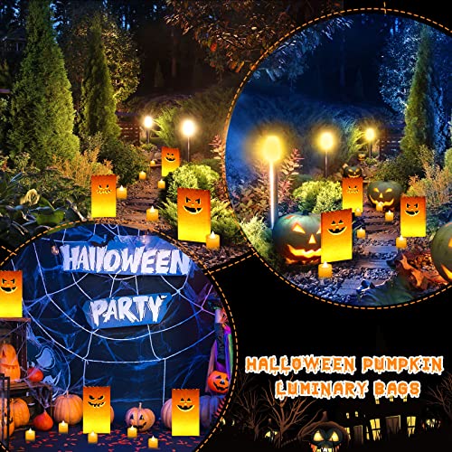 Halloween Luminary Bags with LED Candles Set - Classic Style, 48 Pcs