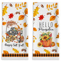 Fall Pumpkin Bonsai Tree Kitchen Towels, 18x28 Inch, Set of 2