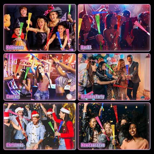 30PCS Fiber Optic Glow Stick Wand Party Supplies Neon Light Up Toy - Black+Pink