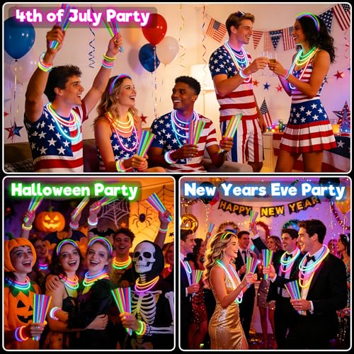 360 Pack Glow Sticks Bulk Party Supplies - Bright Neon Glow in the Dark