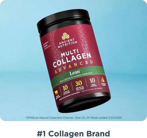 Ancient Nutrition Hydrolyzed Collagen Peptides Powder - Lean Protein with Probiotics & Vitamin C, Cinnamon Flavor, 25 Servings
