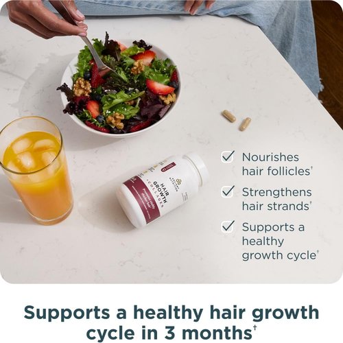 Ancient Nutrition Hair Growth Supplement - Hydrolyzed Collagen Peptides for Thicker, Fuller Hair | 60 Count