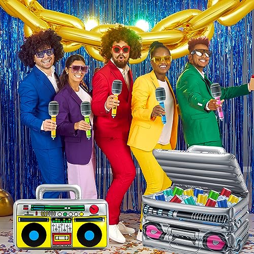 80s 90s Halloween Party Decorations Inflatable Boombox Set - Retro Costume Props