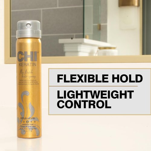 CHI Keratin Flex Finish Hair Spray - Lightweight Formula for Long-Lasting Smooth Styling | 2.6 Oz