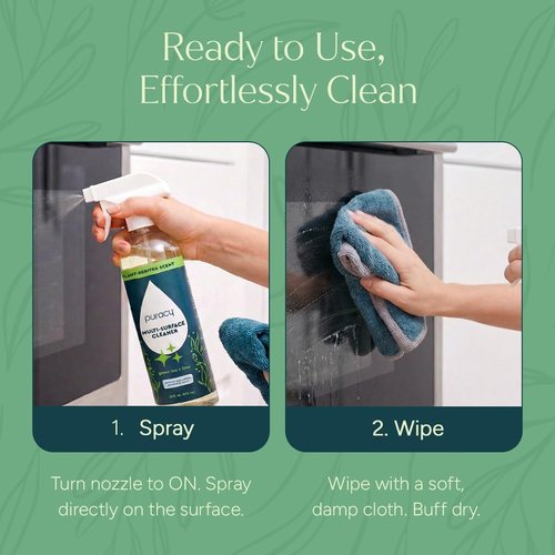 Puracy All-Purpose Cleaner Spray - Plant-Powered Multi-Surface Solution | Green Tea & Lime, 16 fl oz