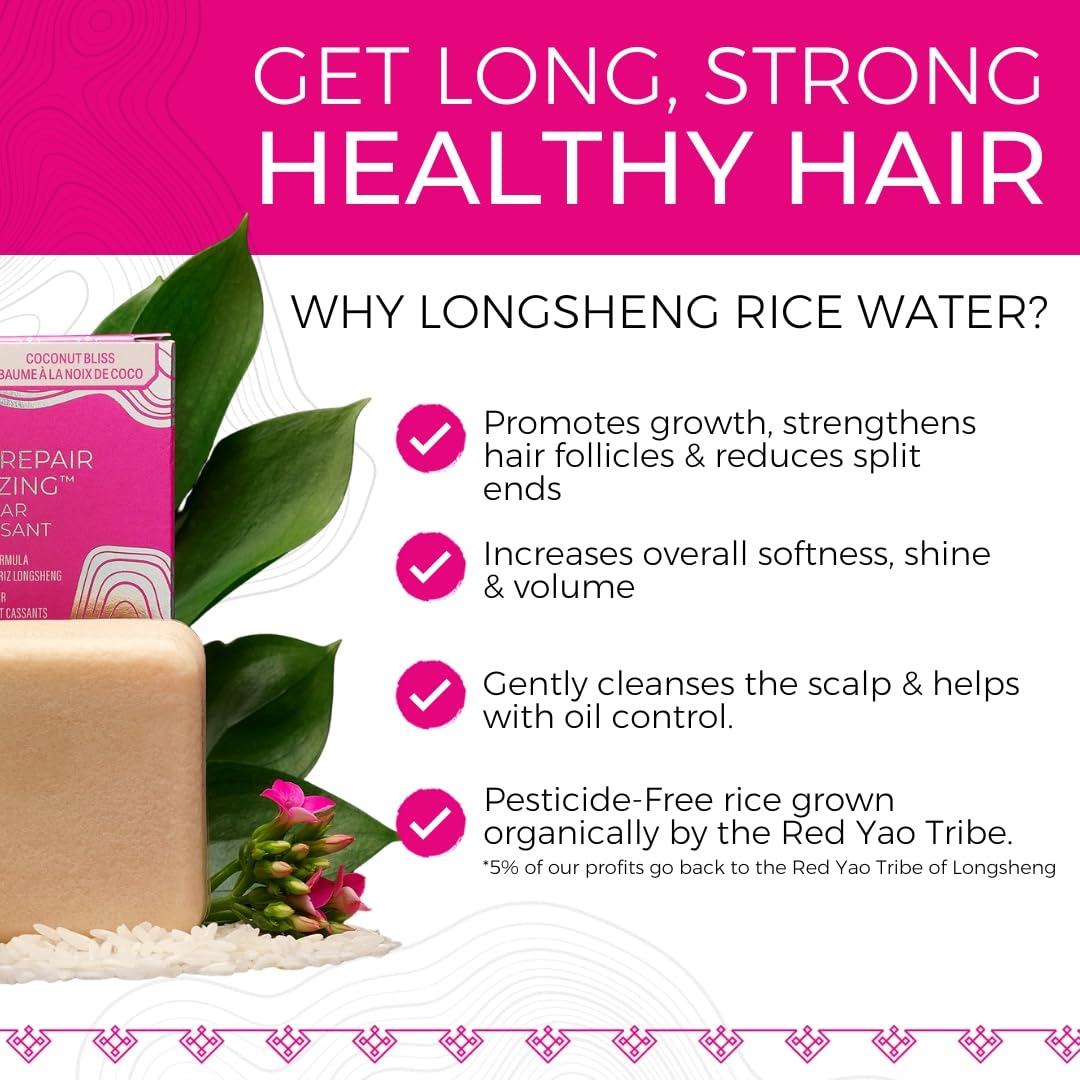 Viori Coconut Bliss Conditioner Bar - Advanced Repair & Moisturizing - All-Natural with Rice Water & Vitamins
