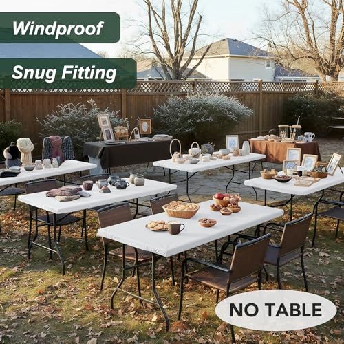 Rectangle Tablecloth for 8ft Folding Tables - White, 30x96 Inches, 10 Pack