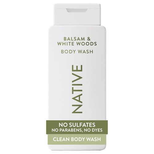 Native Body Wash - Naturally Derived Ingredients for Soft, Hydrated Skin | Balsam & White Woods, 18 oz