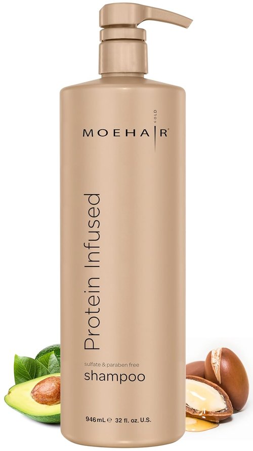 MOEHAIR Protein Infused Shampoo - Anti-Frizz & Moisturizing Formula for All Hair Types | 32 Fl Oz