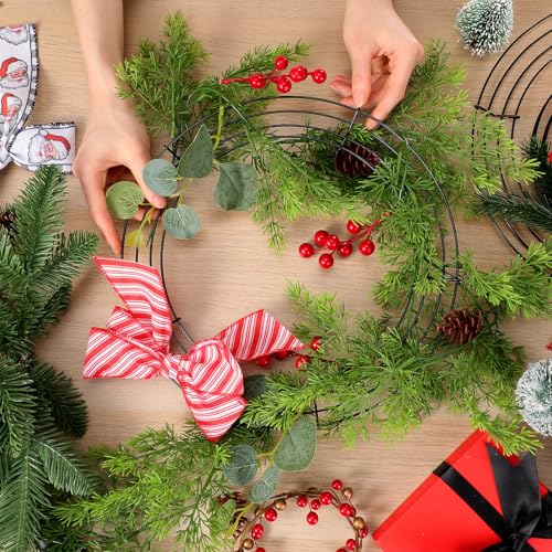 Wire Wreath Frames Set - 8, 12, 16 Inch with Floral Wire & Tools for DIY Crafts