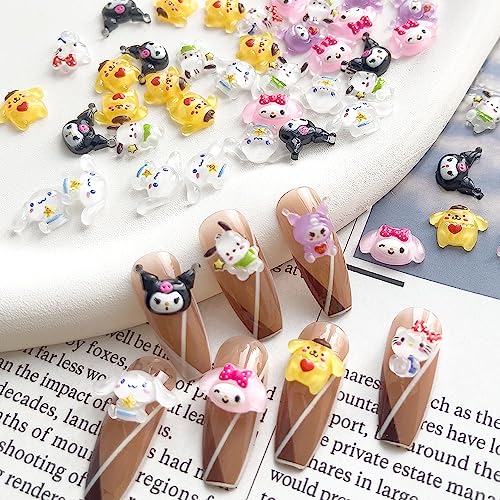 70PCS Cute Cat Resin Nail Charms for DIY Nail Art & Crafts