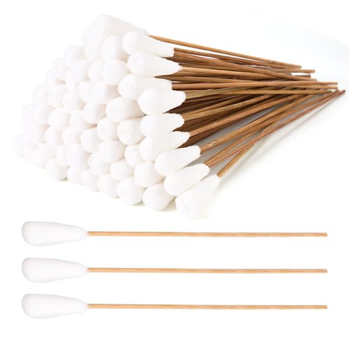 Long Cotton Swabs 10 Inch, 100pcs Cotton Tipped Applicators with Large 1/2 Inch Diameter Swab for Cleaning - Non-sterile