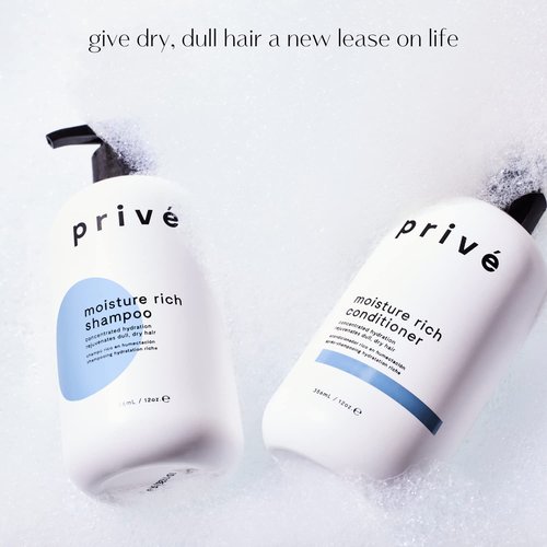 Prive Moisture Rich Conditioner Nourishes Dry Hair/Smoothes Frizz/Contains Organic Shea Butter (12 Oz)
