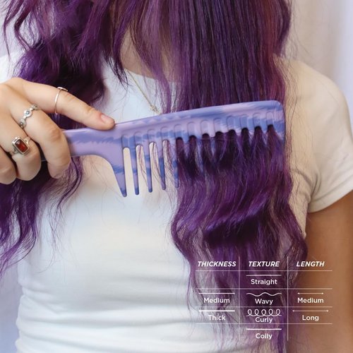 Denman Wide Tooth Comb - Damage-Free Detangling Brush for All Hair Types | Ideal for Curly Hair