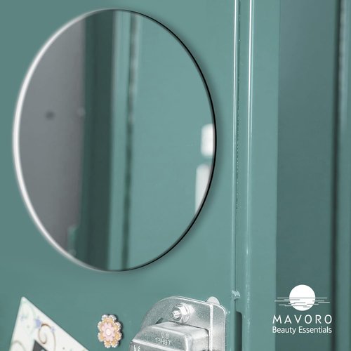 Mavoro 7" Magnetic Locker Mirror Round | Acrylic - Unbreakable | Sleek Frameless | Glassless Safety Kids Mirror | Suitable for School lockers, Refrigerators, Locker Accessories, Office cabinets