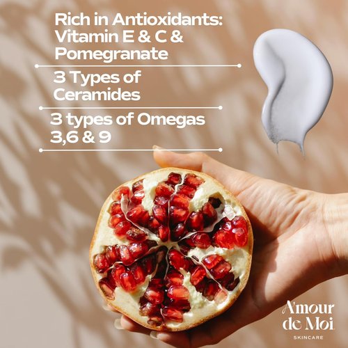 Omega Multi-Ceramide Face Moisturizer - Lightweight Hydrating Cream with Omegas 5-6-9 & Vitamin E for Sensitive Skin, 1.7oz