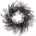 Halloween Wreath Black 18 Inch Door Decor with Spiders & Webs - Skrantun