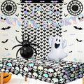 Halloween Party Decorations Set with Iridescent Balloons, Banner & Curtain