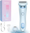 Skiennix Electric Shaver for Women - Painless 2-in-1 Wet & Dry Waterproof Razor | Rechargeable, Blue