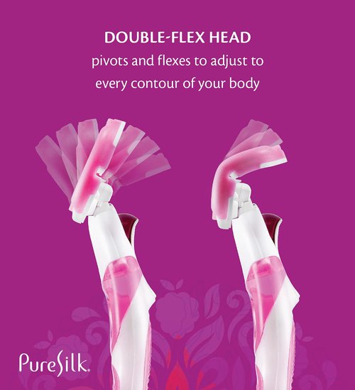 Pure Silk Women's Shaving Kit, Contour 6 Premium System Razor, Includes Razor Handle, 10 Contour 6 Blade Cartridge Refills, Shower Tray