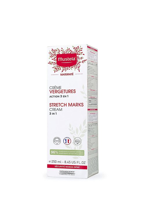 Mustela Maternity Stretch Marks Cream - Natural Avocado & Shea Butter Moisturizer | Fragrance-Free Options Available