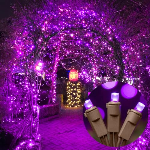 Purple Halloween String Lights 21.6FT 100 LED Waterproof Connectable Indoor Outdoor