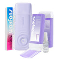Waxfans Smart Wax Roller Kit, Roll On Wax Kit for Women & Men, Cera Para Depilar at Home Waxing Kit for Body and Legs Hair Removal, with 2 Wax Refills (Levender) & 50 Wax Strips, Easy & Smooth, Purple