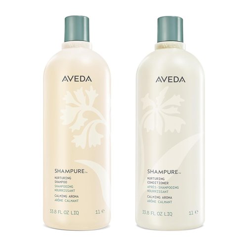 Aveda Shampure Nurturing Shampoo & Conditioner Duo - Daily Silicone-Free Care for Fine to Medium Hair | 1 Liter