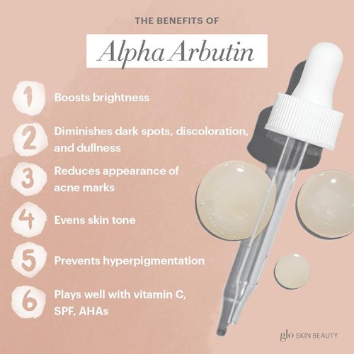 Glo Skin Beauty Hydra-Bright Alpha Arbutin Drops - Smoothing & Brightening Serum for Radiant Skin