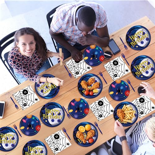 Starry Night Party Tableware Set for Halloween & Birthday - 96 Pieces