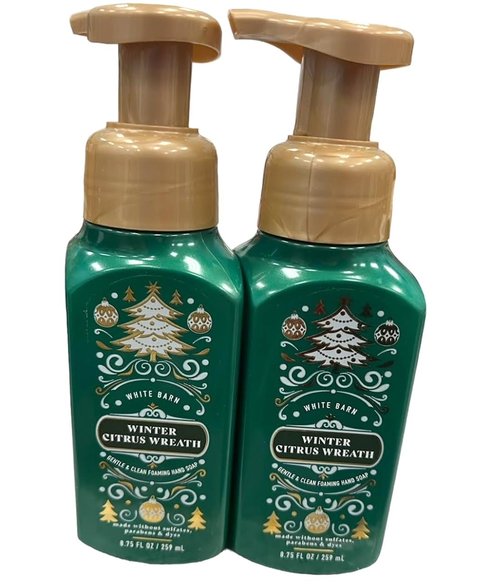 Bath and Body Works 2 Pack Winter Citrus Wreath Gentle Foaming Hand Soap 8.75 Oz