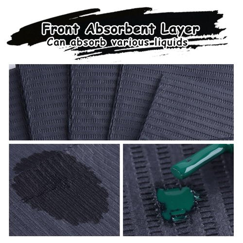 50Pcs Disposable Nail Art Table Mat, Black Foldable Nail Table Towels for Acrylic Nail Practice, 3 Ply Waterproof Tattoo Bibs Clean Pads Nail Table Cover Salon Manicure Supplies