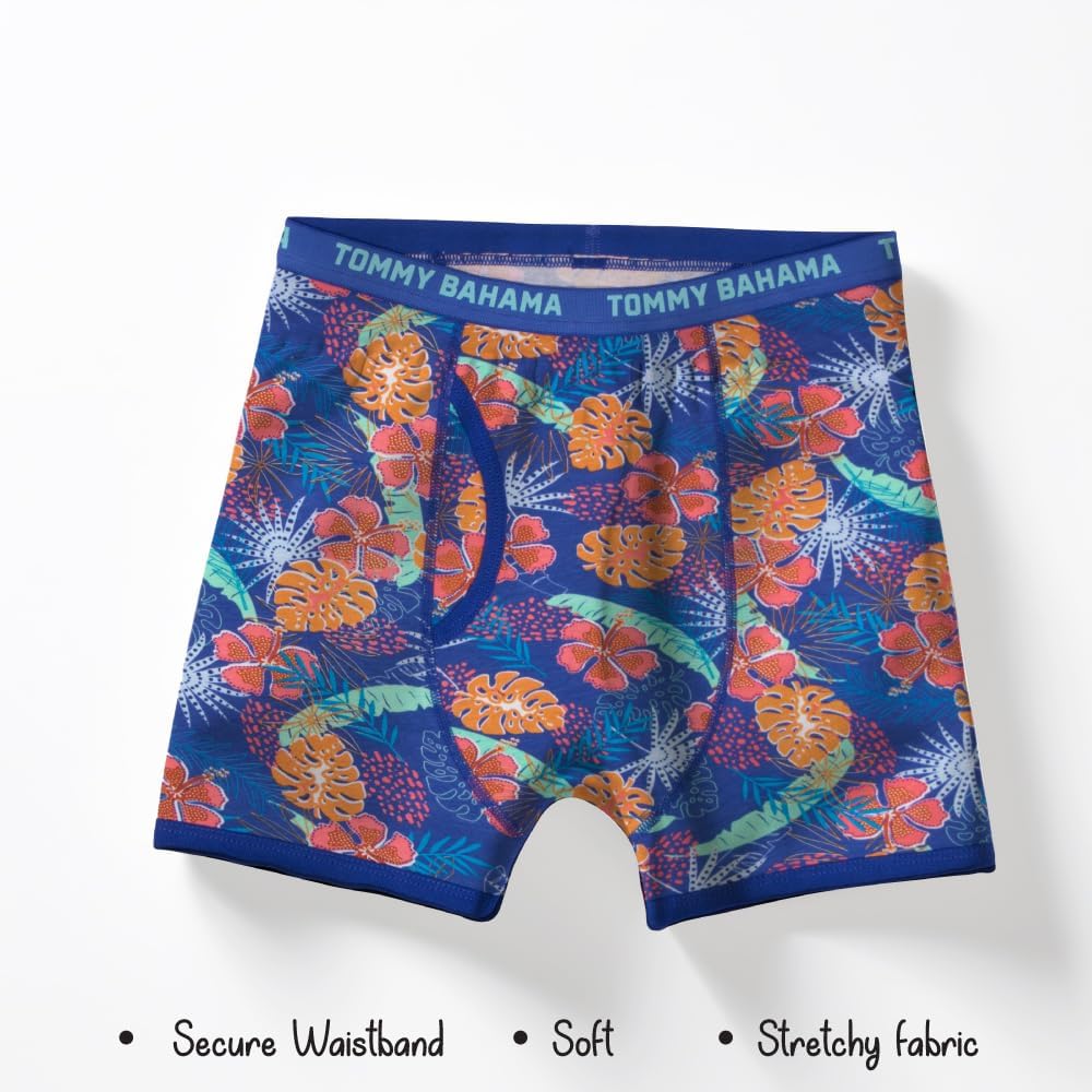 Tommy Bahama Boys Cotton Boxer Briefs - Soft, Tag-Free 5-Pack Underwear for Kids and Toddlers