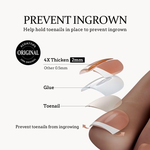 BTArtboxnails XCOATTIPS Toe Nail Tips - 160Pcs Short French Tip Press On Toenails, French Toe Nail Press Ons Pink Base, Soak Off Fake Toe Nail Extensions