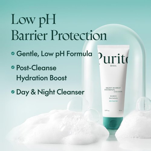 PURITO Mighty Bamboo Cleanser - Gentle Moisturizing Face Wash for Sensitive Skin | Vegan, 150ml
