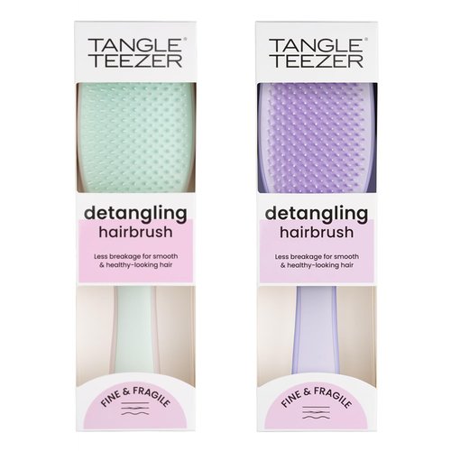 Tangle Teezer Ultimate Detangler Brush Duo - Fine & Fragile Hair Care, Purple & Pink/Mint