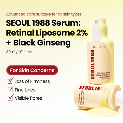 K-SECRET SEOUL 1988 Retinal Serum - Advanced 2% Retinal Liposome & 58% Black Ginseng | Anti-Aging Care, 30ml