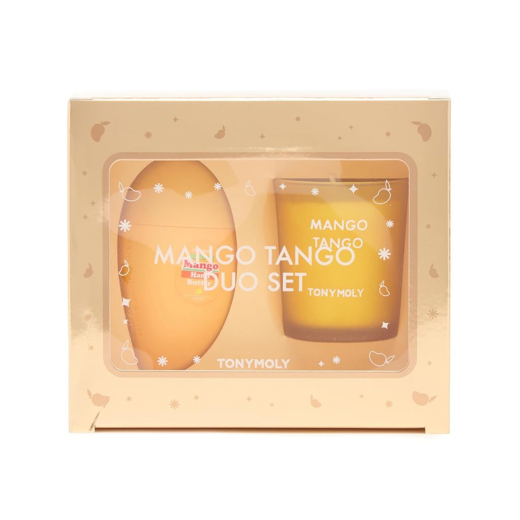 TONYMOLY Mango Tango Duo Gift Set - Nourishing Hand Butter & Scented Candle for Hydration | 2pc Gift Set