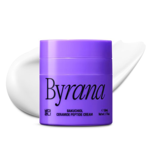 BYRANA Bakuchiol Ceramide Peptide Face Moisturizer – Korean Vegan Skincare with 9 Peptides, Ceramides & Fermented Ginseng – For Fine Lines, Dry & Sensitive Skin, 1.7 oz